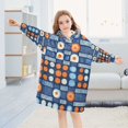 thumbnail image 5 of FORMRS Wearable Blanket Hoodie with Sleeves for Kids Cozy Flannel Sweatshirt, Modern Color Circle, 5 of 7