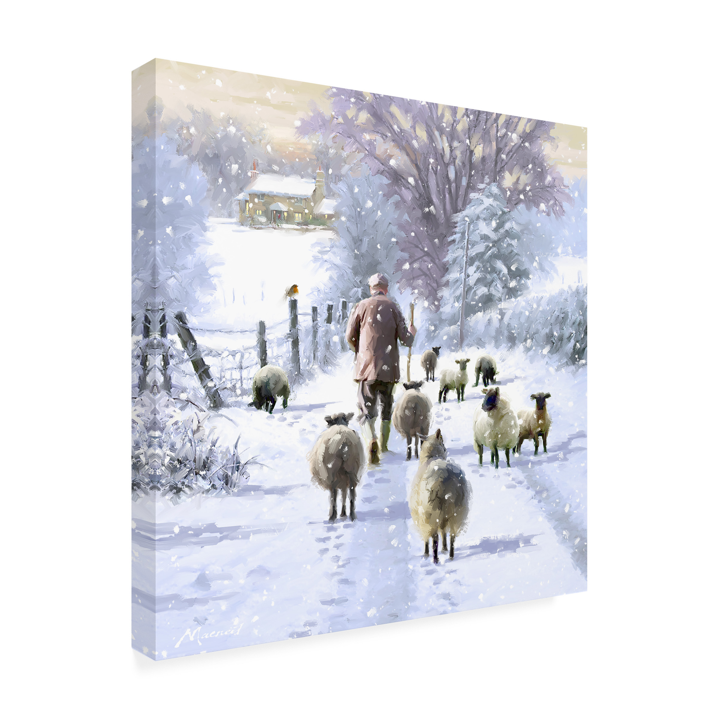 The Macneil Studio 'Winter Shepherd' Canvas Art