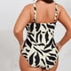 thumbnail image 4 of Traje de baño de una pieza para mujer, conjunto de bikini para mujer, bikini con estampado de verano, escote en V profundo, con aros, tirantes ajustables, traje de baño deportivo de nailon para mujer, 4 of 9