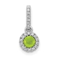 thumbnail image 4 of 14K White Gold Plated Diamond & Cabachon Peridot Pendant, 4 of 5