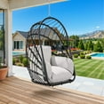 thumbnail image 2 of Uforic Hammock Egg Chair with Cushions,Foldable Hanging Basket Egg Chair for Outdoor, Indoor - Gray, 2 of 10