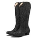 thumbnail image 2 of Retro Vintage Women Western Boots Chunky High Heels Cowgirl Cowboy Pull On Rhinestones Embroidered Knee High Shoes, 2 of 4