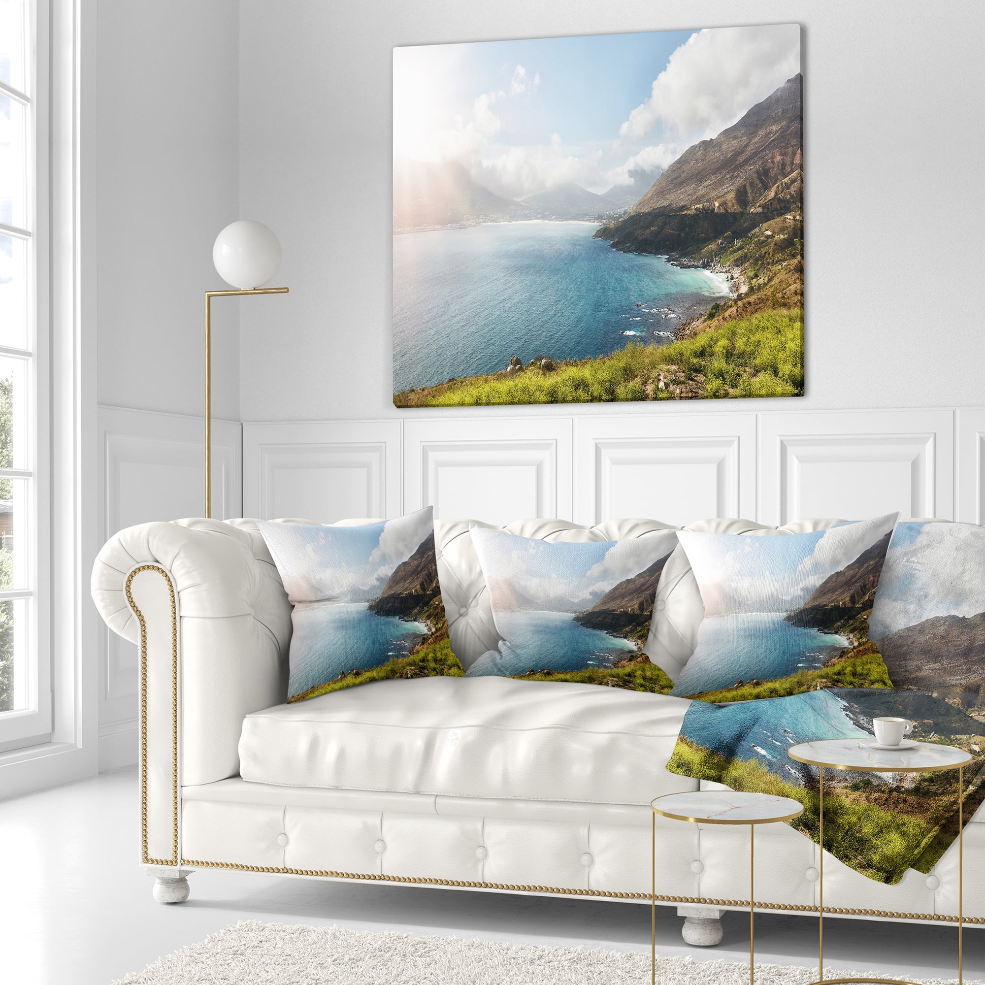 Designart Hout Bay View from Chapman s Peak - Abstract Throw Pillow - 16x16