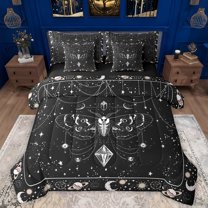 Manfei bohemian Moth 7-Piece Twin Bedding Sets,3D Cartoon Diamond Bedding Comforter Set,Galaxy Starry Sky Sheet Sets For Kids,Breathable Home Decor Reversible