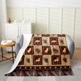 thumbnail image 2 of Woodland Animals Blanket,Lodge Cabin Checkered Buffalo Plaid Fleece Blanket Eagle Bear Wolf Throw Blanket Queen Inch Country Pine Tree Branch Rustic Elk Deer Farmhouse Decor, 2 of 4