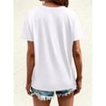 thumbnail image 2 of Women's White Paris France Eiffel Tower City Sketch Graphic T-Shirt, Crew Neck Casual Top, 2 of 10
