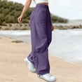 thumbnail image 4 of Audhol Lounge Pants Women, Women's Bottom Sweatpants Joggers Pants Workout High Waisted Yoga Pants with Pockets Wide Leg Joggers for Women Dark Purple L, 4 of 8