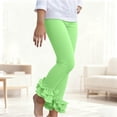 thumbnail image 2 of yocbz Girl Jean Baby Toddler And Little Girls Solid Color Ruffle Leggings Available In Multiple Colors Light Green,3-4 Years, 2 of 6