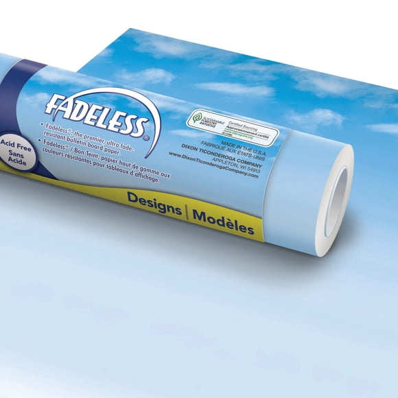 Papel para tablón de anuncios, sin decoloración, nubes tenues, 48 x 12 pulgadas, 1 rollo