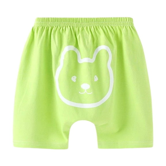 Wuxian Baby Boys Toddler Shorts Cute Cartoon Print Elastic Waist Lightweight Summer Comfortable Soft Casual Solid Color Wide Leg Breathable Cozy Fashionable Short Pants Bottoms,Green,18-24 Months