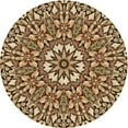 thumbnail image 1 of Ahgly Company Machine Washable Indoor Round Transitional Yellow Orange Area Rugs, 3' Round, 1 of 7