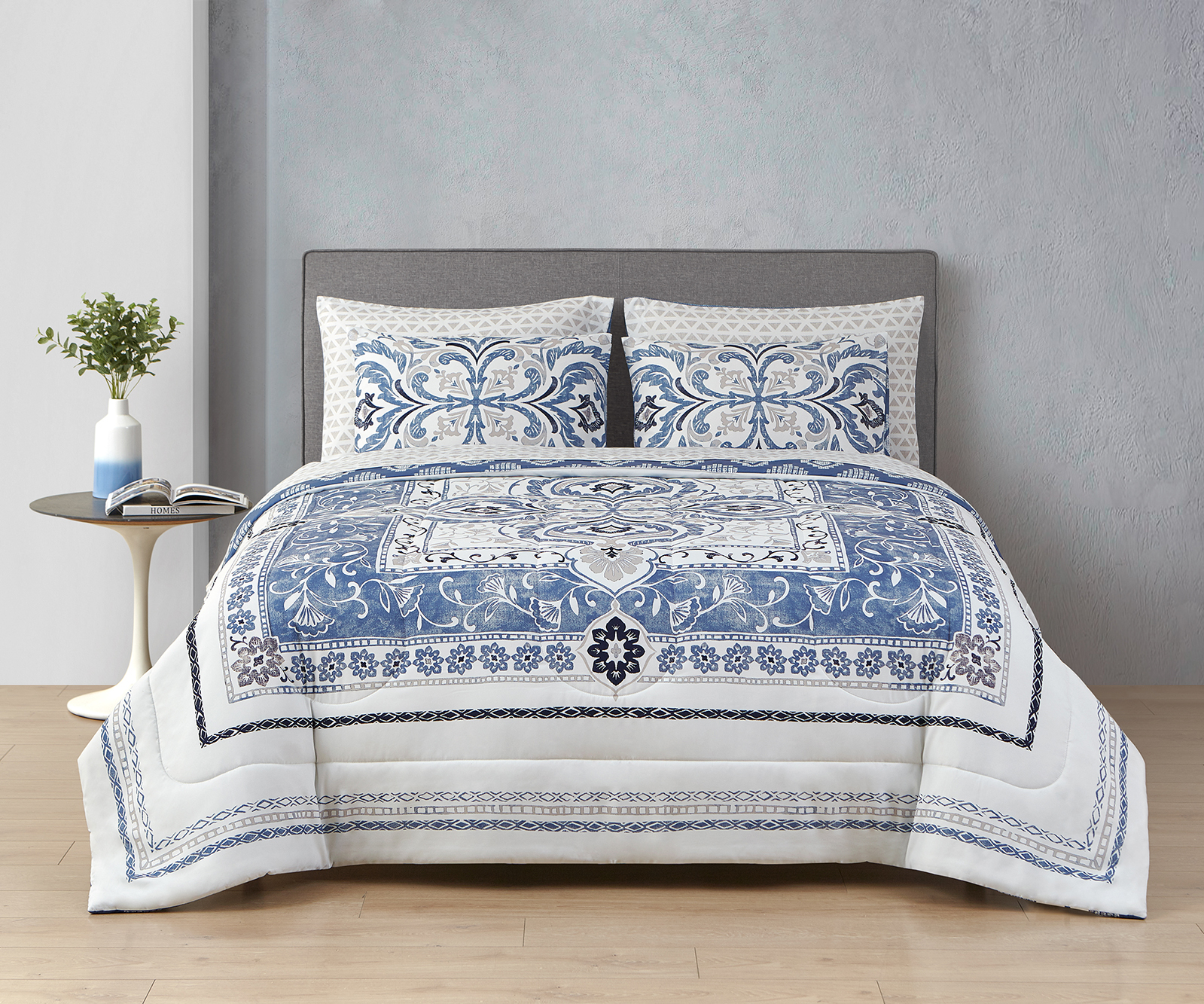 Style2 Gaia Blue 7-Piece Mix & Match Reversible Bed in a Bag, Queen - image 2 of 17