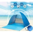 thumbnail image 2 of Beach Tent, Anti-UV Pop Up Sun Shade Shelter Beach Tent With Carry Bag for 2-3 Person, Automatic Easy Setup Beach Canopy Cabanas for Sand Camping Fishing Picnic Touring Hiking Garden, Blue, 2 of 11