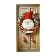 thumbnail image 2 of hengsof Christmas Door Cover Banner Decorations Santa Claus Door Cover Holiday Wall Backdrop for Winter Front Porch Banners Indoor Outdoor Christmas Party Decor 35x71 inch, 2 of 6