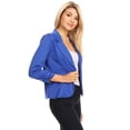 thumbnail image 3 of Women's Casual Office 3/4 Long Sleeve Open Front Blazer Jacket S-3XL, 3 of 5