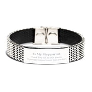 To My Stepparent Thank You Gifts, You are appreciated more than you know, Appreciation Stainless Steel Bracelet for Stepparent, Birthday Unique Gifts for Stepparent