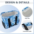 thumbnail image 4 of Watercolor Starfish Reusable Grocery Bags with Handle Side Pocket Waterproof Shopping Portable Tote, 4 of 8