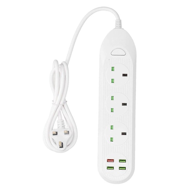3000W Multifunctional Power Strip with USB Interfaces Extension Socket Strip 110‑