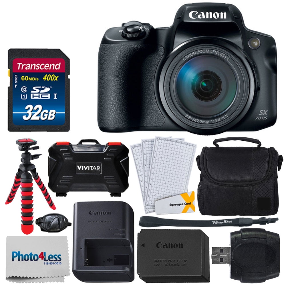 Canon PowerShot SX70 HS Digital Camera + 32GB SDHC Memory Card Premium