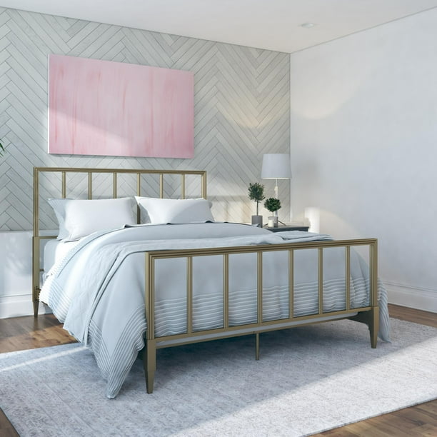 CosmoLiving by Cosmopolitan Blair Brass Metal Bed, Queen - Walmart.com