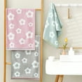 thumbnail image 3 of Unique Bargains Floral Cotton Soft Hand Towel Set 4 Pcs Pink/Yellow 14" x 30"/13" x 30", 3 of 5