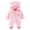 Pink, variant on mgoYE Baby Newborn Baby Bear Outfit With Fold-Over Mittens Footies Thin Fleece Romper Hooded Jumpsuit Winter Coat Girls Boys(Coffee,3-6 Months)