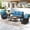 Peacock blue, variant on SUMMIT LIVING 5-Seat Wicker Patio Furniture Set with 2 Swivel Chairs & 3-Seat Sofa with 2 pieces Coffee Table, Outdoor Rattan Sectional Conversation Set, Navy Blue