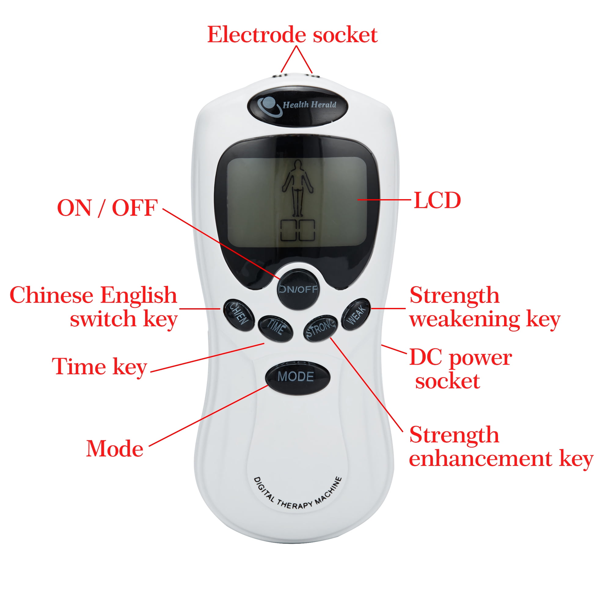 Muscle Stimulator Electronic Pulse Massager Body Massage Pain Relief 8  Modes and 15 Vibration Frequencies（Battery Not Included）