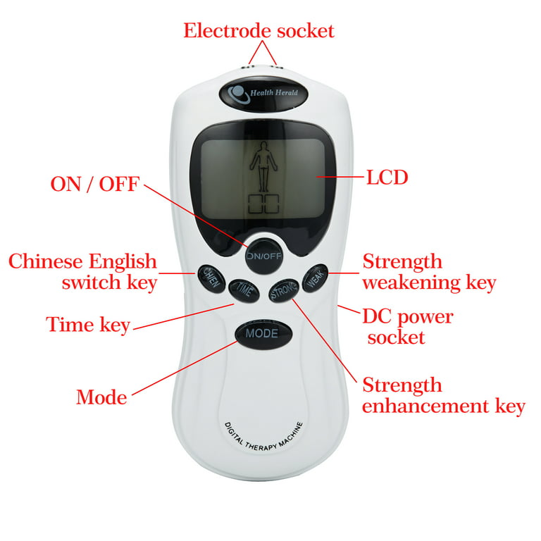TENS Unit Muscle Stimulator, EMS Massager Machine for Shoulder, Neck,  Sciatica and Back Pain Relief, Electronic Pulse Massage Physical Therapy,  Silver