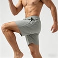 thumbnail image 6 of Nmnitkp Mens Shorts Quick Dry Athletic Shorts Elastic Waist Drawstring With Zipper Pockets Breathable Summer Workout Casual Shorts Gray,5XL, 6 of 6
