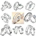 thumbnail image 2 of Couple Ring Korean Simple Ring Simulation Diamond Ring Open Zircon Classic Ring Couple Ring, 2 of 6