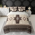 thumbnail image 2 of Erosebridal Bohemian Aztec Bedding Comforter Set, Brown Black Aesthetic Full Bedding Set, Gray Reversible 7-Piece, 2 of 6