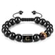 thumbnail image 1 of Con Letras Ajustables De 10Mm, Cuentas De Piedra De Ojo De Tigre De Ónix Negro Natural, Pulsera De Cuerda Trenzada, Regalo Significativo 26 Pulseras Monstrate AP006886-17, 1 of 6
