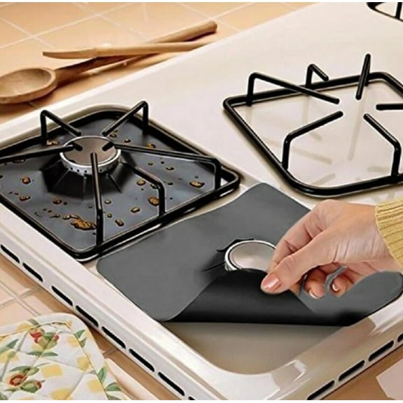 Reusable Stove Burner Covers4-Pack – Non-Stick Gas Range Liners, Easy Clean