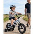 thumbnail image 5 of Vollsch 12 Inch BMX Style Kids Bike Bicycle with Training Wheels for 3-4 Years Old Boys Girls Coaster Brake, Slate Gray, 5 of 7