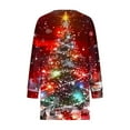 thumbnail image 6 of Christmas Outfit for Women Long Sleeve Loose Fit Tunic Tops with 2 Pockets Crewneck Xmas Printed T-shirts (3XL, Red), 6 of 7