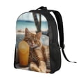 thumbnail image 2 of Sikiie Relaxing Cat With Orange Juice Print Single-sided Full-body Backpack with Computer Compartment 600D Oxford Fabric Backpack, Suitable for School, Work, 2 of 8