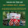 thumbnail image 5 of Salsa Queen Gourmet Freeze-Dried Roasted Tomatillo Salsa | Fresh Ingredients | 3+ year life | No Refrigeration Needed | Vegan, Keto, and Gluten Free | Camping, Travel, Outdoors, Space Travel, 5 of 6