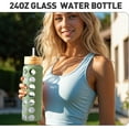 thumbnail image 6 of MUKOKO 24oz Glass Water Bottle, Glass Reusable Bottle with Silicone Sleeve and Straw, 1 Cup 2 Lids,  Olive, 6 of 6