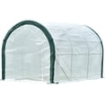 thumbnail image 4 of Walk-In Greenhouse Tunnel, Garden Accessory Tent with 2 Zipper Entry Doors and 6 Roll-Up Windows for Patio Backyard Garden Growing Flower, White, LJ1816, 4 of 7