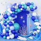 thumbnail image 1 of Blue Balloon Garland Kit, 127PCS Ocean Theme Party Decoration Balloon Arch Kit with Royal Macaron Teal Blue White Transparent Under The Sea Balloon, f, 1 of 4