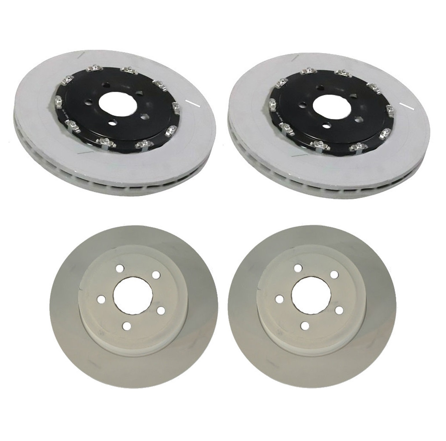 Genuine OEM 5 Lugs Front Vented & Rear Solid Brake Disc Rotors Kit For