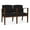 Black, variant on Amherst Wood Reception Waiting 2 Seat Tandem Seating / Walnut Wood / Light Gray