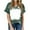 Green-A, variant on Ecqkame Women's Tops Flower Print Tee Shirt Casual Short Sleeve Daily Tops Round Neck Tunic Trendy Blouse Green XXXXXL