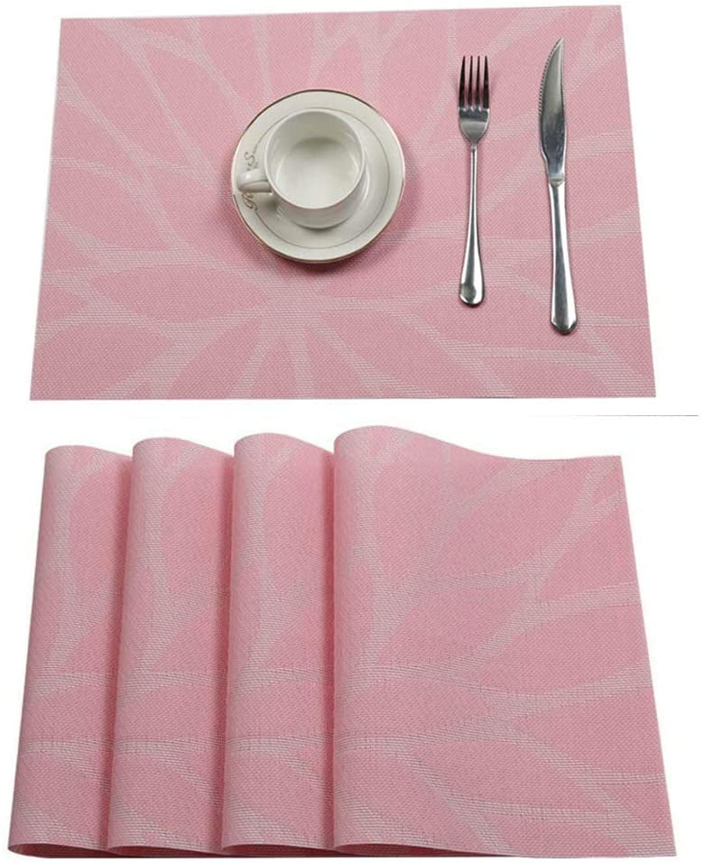 Placemats Set of 4 for Dining Table Mats,Crossweave Woven PVC Vinyl Non-Slip He 