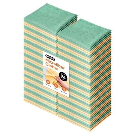 Superio Microfiber Cleaning Cloth 16x16 Miracle Cloth Kitchen Towels Wash Cloths Reusable Cleaning Rags for House Car Office/No Detergents Needed Scratch & Streak Free 96 Pack