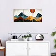thumbnail image 5 of Elephant Stock Abstract Marble Mountains Wall Art - Horizontal Multi Panel Canvas - Lobby Wall Decor - Nature Multi Panel - Teal And Blue Decor - 32" x 15", 5 of 6