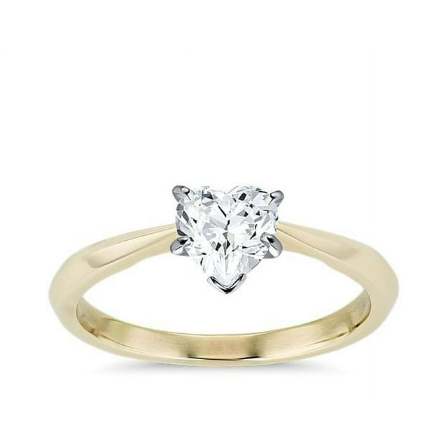 1.00 Carat Excellent Heart Cut Real Diamond New Design Solitaire Ring for Wedding and Engagement Solid 14K Yellow Gold Size 11
