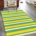 thumbnail image 3 of Summer Lemon Strips Washable Area Rugs 3'x5', Vintage Abstract Yellow Green Stripe Low Pile Throw Living Room Rug Non-Slip Sturdy Edge Binding Carpet for Indoor Entryway Bedside Kitchen, 3 of 9
