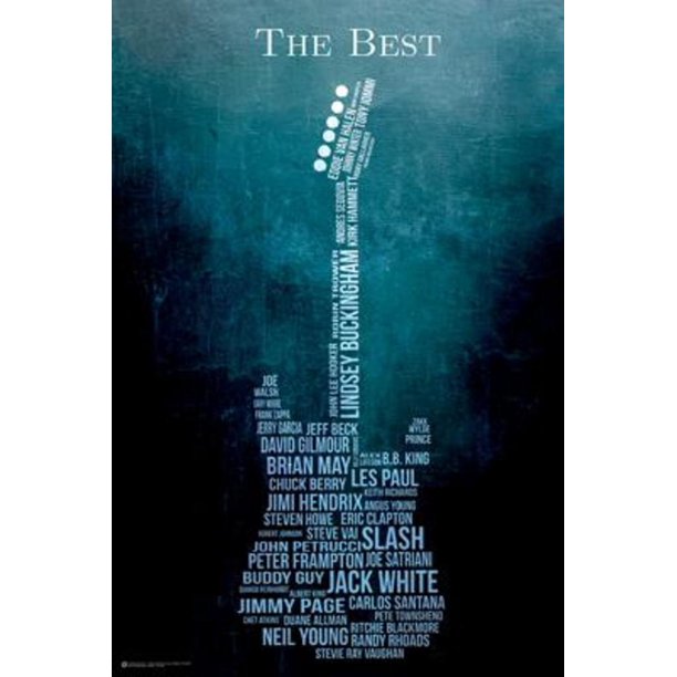 The Best Greatest Guitarists Names Music Art Print Poster 24x36